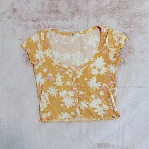 Billabong Top Floral Yellow & Pink Size XS